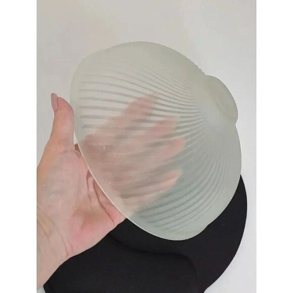 Vintage 8.5" Frosted Glass Ribbed Swirl Ceiling Light Shade - Picture 14 of 14